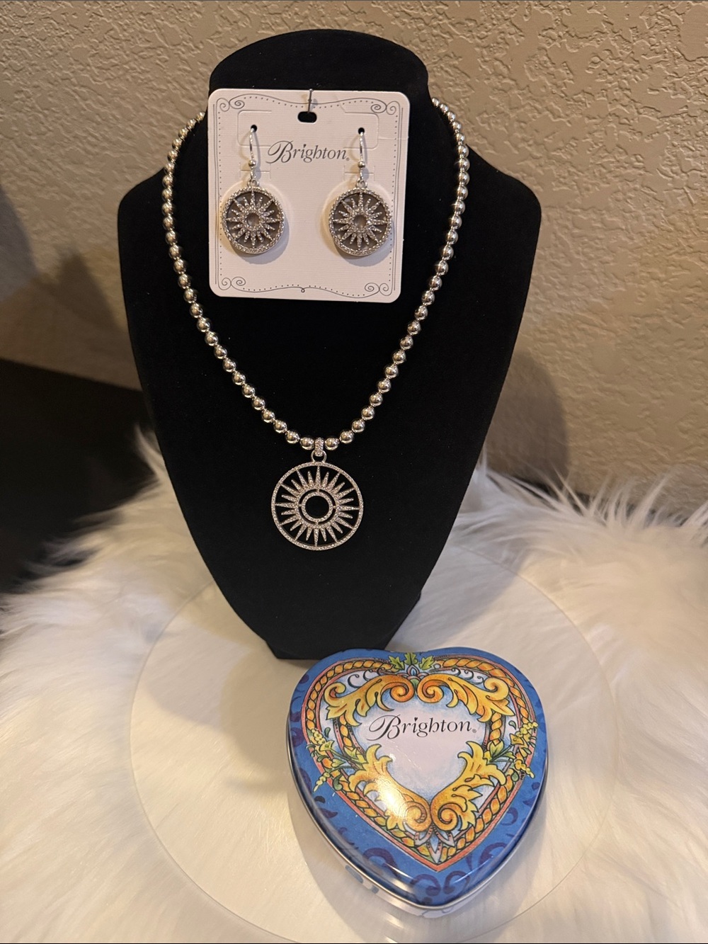 🌞🆕 Brighton Illumina Sun Beaded Necklace & Earrings Set NWT